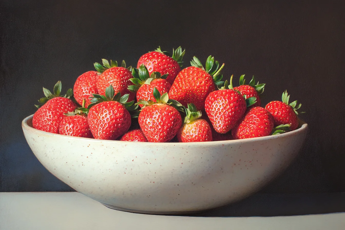 A bowl of fresh strawberries