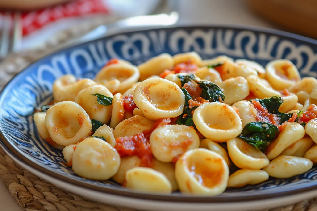 A plate of homemade orecchiette